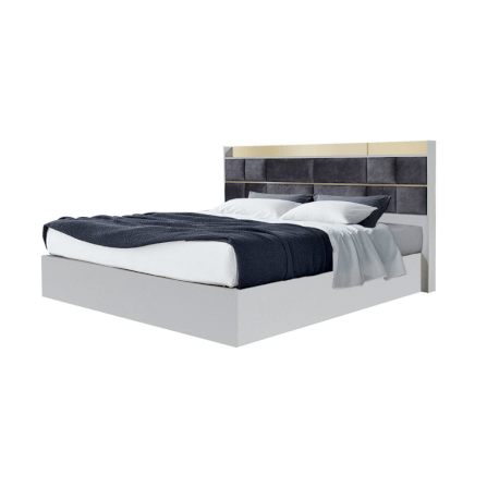 ชุดห้องนอน + ที่นอน PVC 6 ฟุต WISDOM DESIGN FURNITURE รุ่น BRAELYN 5 (กระจก) สียีนส์/กราไฟท์_1