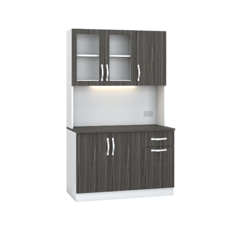 ครัวไม้สำเร็จ ตู้ตั้งพื้นท็อปเรียบ WISDOM DESIGN FURNITURE KT-121A 120 ซม. สีขาว/ไลท์เวงเก้_1