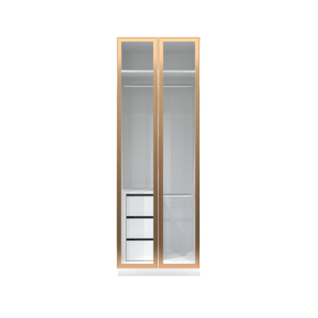 ตู้เสื้อผ้า 2 บานเปิด WISDOM DESIGN FURNITURE รุ่น GC-801B 80 ซม. สีขาว/ซอฟท์มาร์เบิ้ล_0