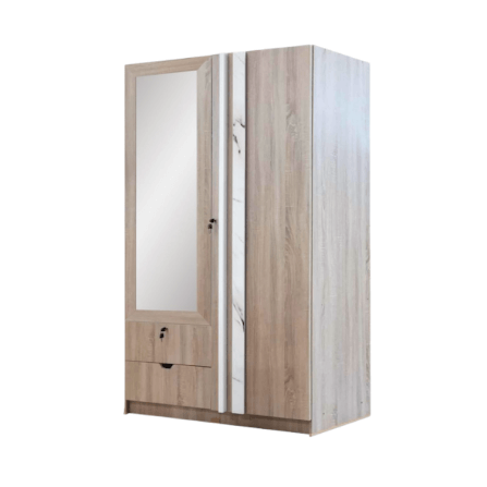 ตู้เสื้อผ้า 2 บานเปิด WISDOM DESIGN FURNITURE รุ่น W1219M 120 ซม. สีโซลิค/หินอ่อน_1