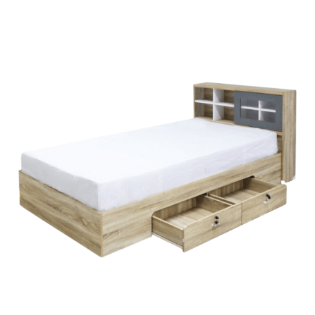 เตียง + ที่นอนสปริง 3.5 ฟุต WISDOM DESIGN FURNITURE รุ่น DESIGN-D สีโซลิค_1