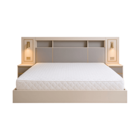 ชุดห้องนอน + ที่นอน PVC 6 ฟุต WISDOM DESIGN FURNITURE รุ่น SYDNEY สีเบจ/เทา_2