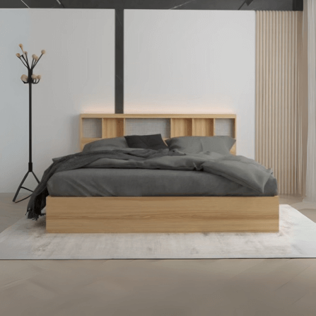 ชุดห้องนอน + ที่นอนสปริง 5 ฟุต WISDOM DESIGN FURNITURE รุ่น TENSHI สีไลท์ยีนส์/แอช_2