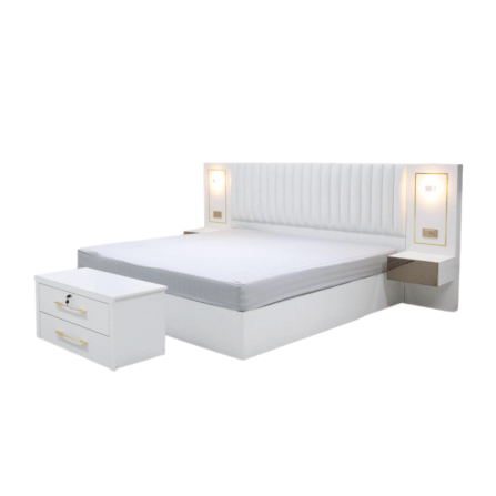 ชุดห้องนอน + ที่นอนสปริง 6 ฟุต WISDOM DESIGN FURNITURE รุ่น WHITE GOLD สีขาว_2