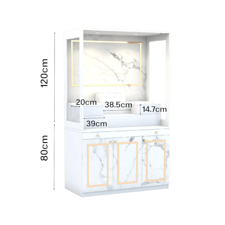 ตู้พระ WISDOM DESIGN FURNITURE รุ่น GO-02 ขนาด 120 ซม. สีขาว/มาร์เบิ้ล_2