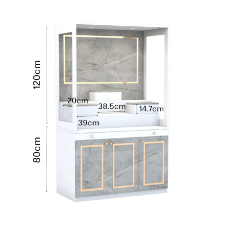 ตู้พระ WISDOM DESIGN FURNITURE รุ่น GO-02 ขนาด 120 ซม. สีขาว/ไลท์มาร์เบิ้ล_2