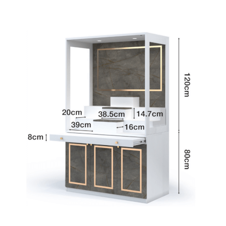 ตู้พระ WISDOM DESIGN FURNITURE รุ่น GO-02 ขนาด 120 ซม. สีขาว/บราวน์มาร์เบิ้ล_2