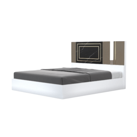 ชุดห้องนอน + ที่นอน PVC 5 ฟุต WISDOM DESIGN FURNITURE รุ่น CHARLOTTE สีขาว/ดาร์คมาร์เบิ้ล/ฟอสซิลค์_2