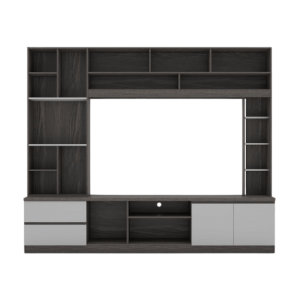 ตู้วางทีวี WISDOM DESIGN FURNITURE รุ่น HT-243A 240 ซม. สีไลท์เวงเก้/เทา_2