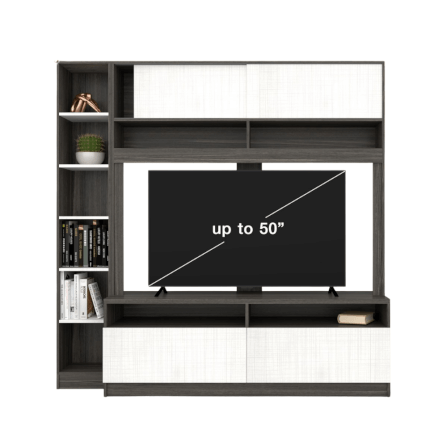 ตู้วางทีวี WISDOM DESIGN FURNITURE รุ่น HT-1501 150 ซม. สีไลท์เวงเก้/แฟบริค_2