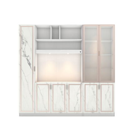 ตู้วางทีวี WISDOM DESIGN FURNITURE รุ่น GW-240 240 ซม. สีขาว/มาร์เบิ้ล/พิงค์โกลด์_2