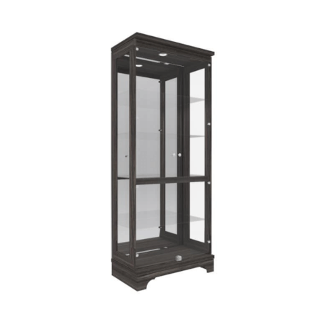 ตู้โชว์กระจก WISDOM DESIGN FURNITURE รุ่น CB-012G 80 ซม. สีไลท์เวงเก้_2