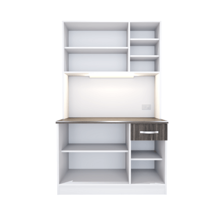 ครัวไม้สำเร็จ ตู้ตั้งพื้นท็อปเรียบ WISDOM DESIGN FURNITURE KT-121A 120 ซม. สีขาว/ไลท์เวงเก้_2