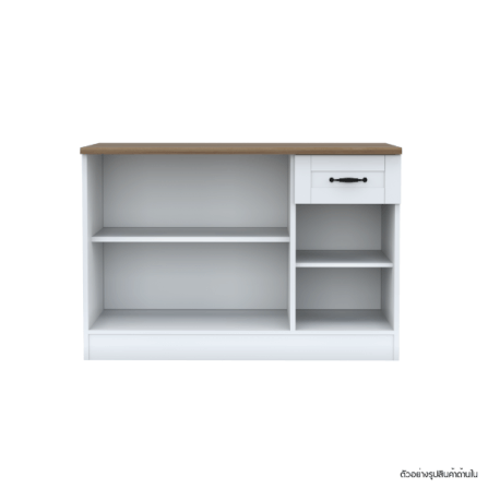 ตู้ตั้งพื้น ท็อปเรียบ WISDOM DESIGN FURNITURE KT-121C 120 ซม. สีขาว/ดำ_2