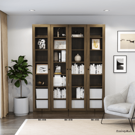 ตู้หนังสือ WISDOM DESIGN FURNITURE รุ่น BK-41B 40 ซม. สีมอคค่า_2