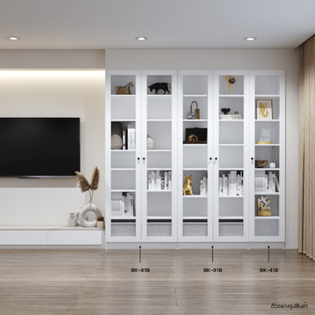 ตู้หนังสือ WISDOM DESIGN FURNITURE รุ่น BK-81B 80 ซม. สีขาว_2
