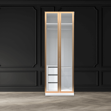 ตู้เสื้อผ้า 2 บานเปิด WISDOM DESIGN FURNITURE รุ่น GC-801B 80 ซม. สีขาว/ซอฟท์มาร์เบิ้ล_2