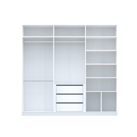 ตู้เสื้อผ้า 6 บานเปิด WISDOM DESIGN FURNITURE รุ่น GC-2401A 240 ซม. สีขาว/ซอฟท์มาร์เบิ้ล_2