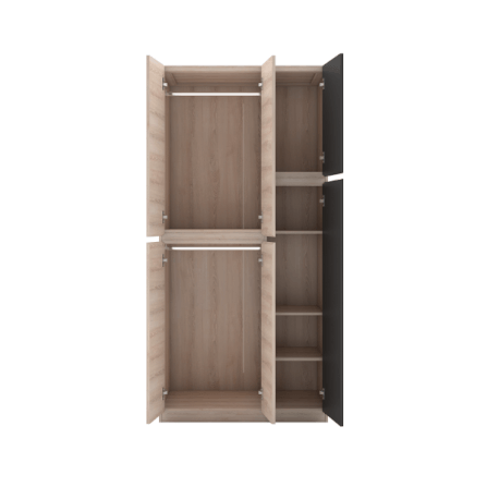 ตู้เสื้อผ้า 3 บานเปิด WISDOM DESIGN FURNITURE รุ่น WR-912 90 ซม. สีไลท์เวงเก้/แฟบริค_2