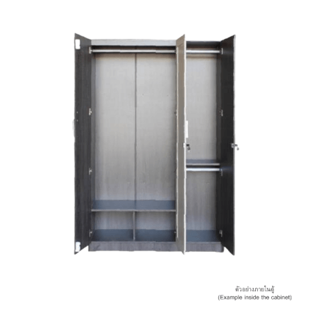 ตู้เสื้อผ้า 3 บานเปิด WISDOM DESIGN FURNITURE รุ่น WS1210 สีแอชบราวน์_2