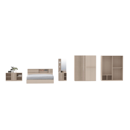 ชุดห้องนอน + ที่นอน PVC 6 ฟุต WISDOM DESIGN FURNITURE รุ่น LUCIFER สีN1/G8_2