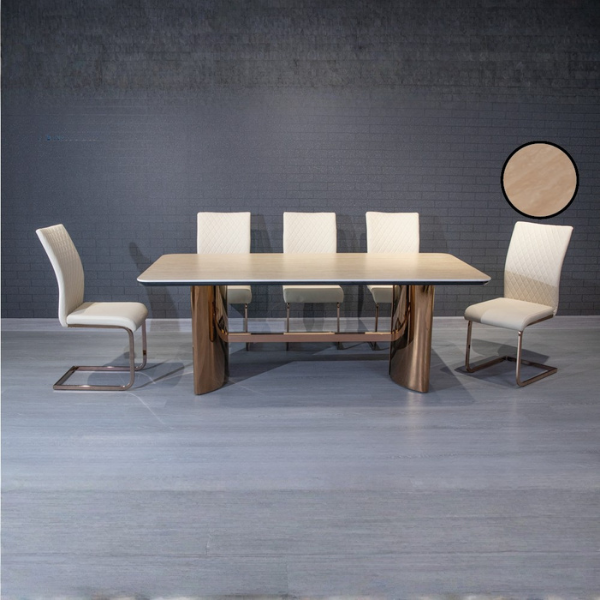 ชุดโต๊ะอาหารหินอ่อน 8 ที่นั่ง WISDOM DESIGN FURNITURE รุ่นวินสตาร์ 240 ซม. สีขาว_2