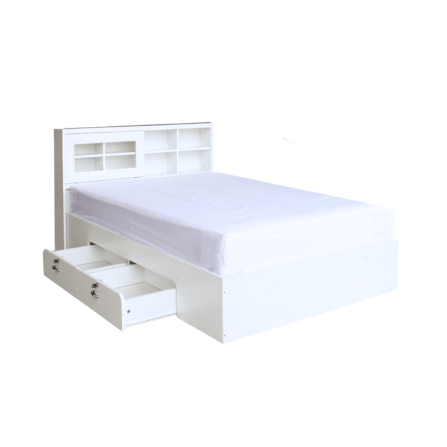 ชุดห้องนอน 6 ฟุต WISDOM DESIGN FURNITURE รุ่น NAKED1 สี ขาว_3