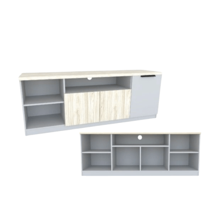 ชุดห้องนอน + ที่นอนสปริง 5 ฟุต WISDOM DESIGN FURNITURE รุ่น VIDA2 สีไวท์โอ๊ค/เทา_3