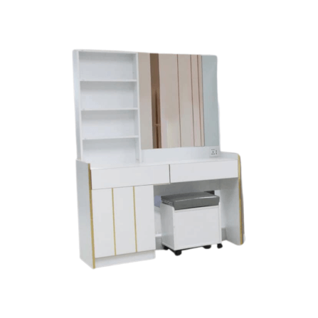 ชุดห้องนอน + ที่นอนสปริง 6 ฟุต WISDOM DESIGN FURNITURE รุ่น WHITE GOLD สีขาว_3