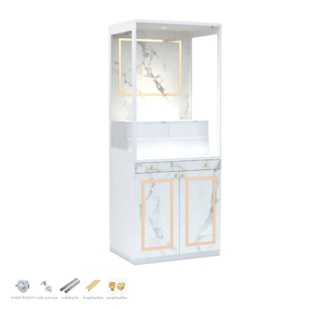 ตู้พระ WISDOM DESIGN FURNITURE รุ่น GO-03B ขนาด 80 ซม. สีขาว/มาร์เบิ้ล_3