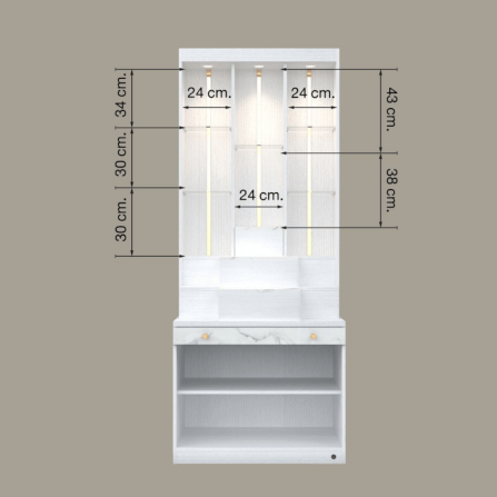 ตู้พระ WISDOM DESIGN FURNITURE รุ่น GO-06 ขนาด 80 ซม. สีขาว/ไลท์มาร์เบิ้ล/โกลด์_3