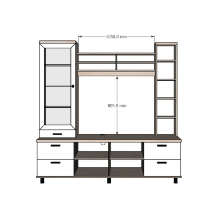 ตู้วางทีวี WISDOM DESIGN FURNITURE รุ่น HT-006 180 ซม. สีไลท์เวงเก้/แฟบริค_3