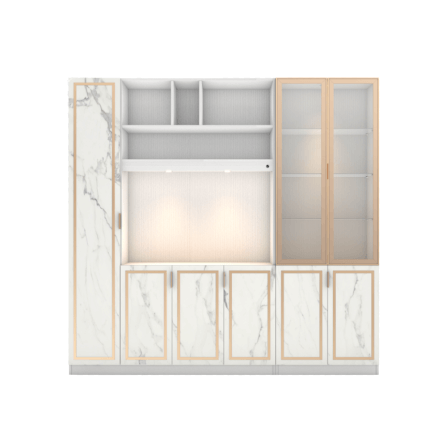 ตู้วางทีวี WISDOM DESIGN FURNITURE รุ่น GW-240 240 ซม. สีขาว/มาร์เบิ้ล/โกลด์_3