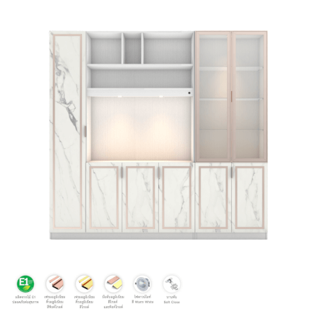 ตู้วางทีวี WISDOM DESIGN FURNITURE รุ่น GW-240 240 ซม. สีขาว/มาร์เบิ้ล/พิงค์โกลด์_3