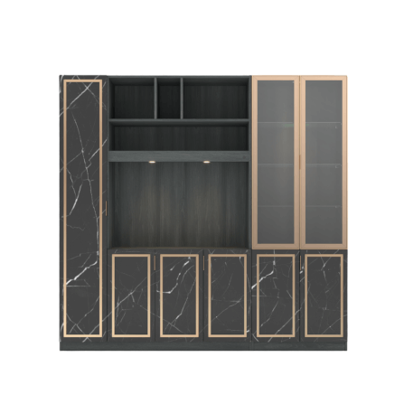 ตู้วางทีวี WISDOM DESIGN FURNITURE รุ่น GW-240 240 ซม. สีแอชเกรย์/ดาร์คมาร์เบิ้ล/โกลด์_3