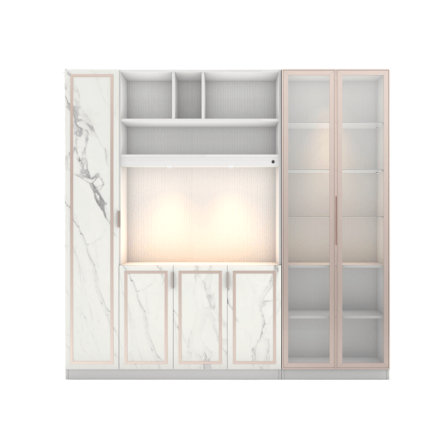 ตู้วางทีวี WISDOM DESIGN FURNITURE รุ่น GW-242 240 ซม. สีขาว/มาร์เบิ้ล/พิงค์โกลด์_3