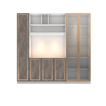 ตู้วางทีวี WISDOM DESIGN FURNITURE รุ่น GW-242 240 ซม. สีขาว/บราวน์มาร์เบิ้ล/โกลด์_3