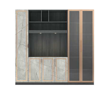 ตู้วางทีวี WISDOM DESIGN FURNITURE รุ่น GW-242 240 ซม. สีแอชเกรย์/ไลท์มาร์เบิ้ล/โกลด์_3