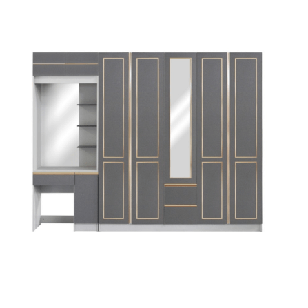 ชุดห้องนอน + ที่นอนสปริง 6 ฟุต WISDOM DESIGN FURNITURE รุ่น BRAELYN 5 (กระจก) สียีนส์/กราไฟท์_3