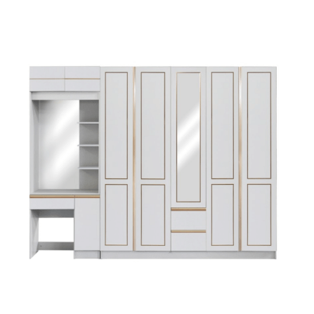 ชุดห้องนอน + ที่นอน PVC 6 ฟุต WISDOM DESIGN FURNITURE รุ่น BRAELYN 5 (กระจก) สีไลท์ยีนส์/ขาว_3