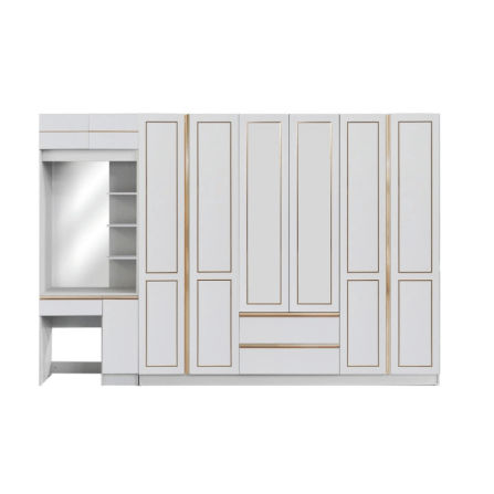 ชุดห้องนอน + ที่นอน PVC 6 ฟุต WISDOM DESIGN FURNITURE รุ่น BRAELYN 6 สีไลท์ยีนส์/ขาว_3