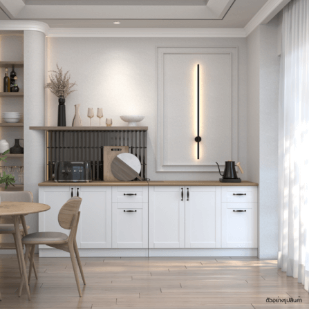 ตู้ตั้งพื้น ท็อปเรียบ WISDOM DESIGN FURNITURE KT-121C 120 ซม. สีขาว/ดำ_3