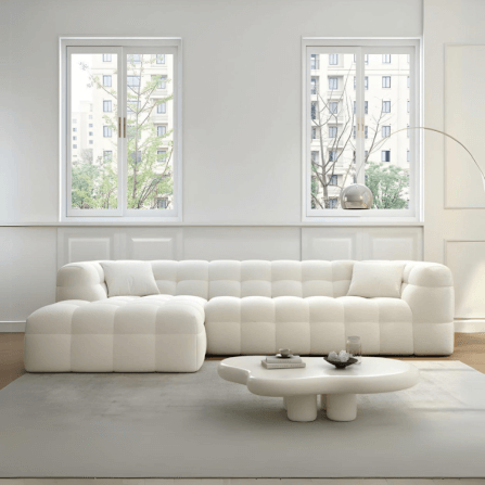 โซฟาเข้ามุมซ้าย 3 ที่นั่ง WISDOM DESIGN FURNITURE รุ่น MONI 220 ซม. ผ้าขนแกะ สีขาว_3