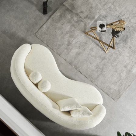 โซฟา 2 ที่นั่ง WISDOM DESIGN FURNITURE รุ่น SOE 220 ซม. ผ้าขนแกะ สีขาว_3