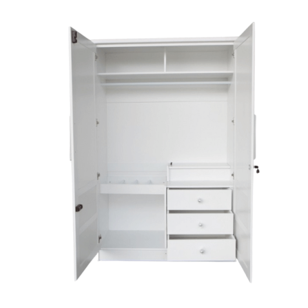 ตู้เสื้อผ้า 2 บานเปิด WISDOM DESIGN FURNITURE รุ่น C-120 SIMPLE E 120 ซม. สีขาว_3
