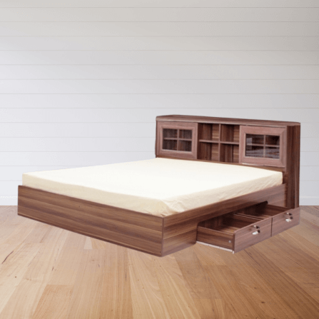 เตียง + ที่นอนสปริง 5 ฟุต WISDOM DESIGN FURNITURE รุ่น DESIGN-D สีวอลนัท_3