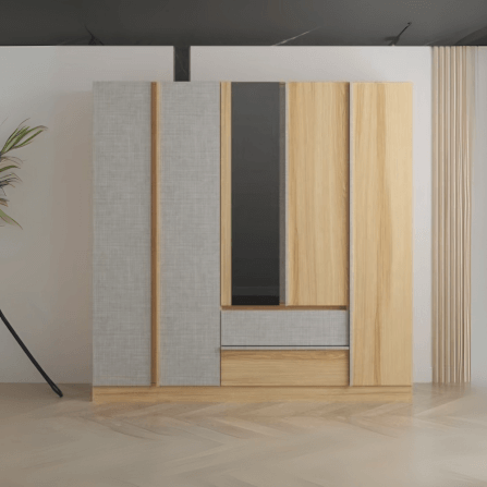 ชุดห้องนอน 6 ฟุต WISDOM DESIGN FURNITURE รุ่น TENSHI 200 สีไลท์ยีนส์/แอช_4