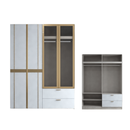 ชุดห้องนอน 6 ฟุต WISDOM DESIGN FURNITURE รุ่น RACHEL160 สีขาว/ครีม_4