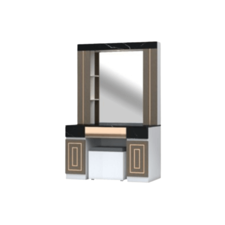 ชุดห้องนอน 5 ฟุต WISDOM DESIGN FURNITURE รุ่น CHARLOTTE สีขาว/ดาร์คมาร์เบิ้ล/ฟอสซิลค์_4