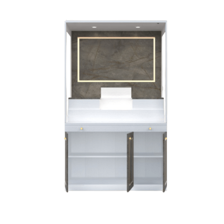 ตู้พระ WISDOM DESIGN FURNITURE รุ่น GO-02 ขนาด 120 ซม. สีขาว/บราวน์มาร์เบิ้ล_4